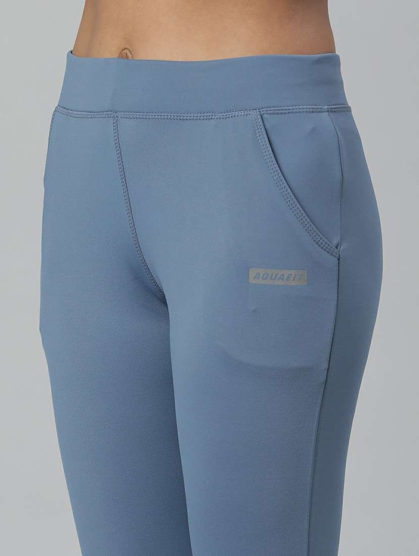 women high rise solid track pant - 20610722 -  Standard Image - 5