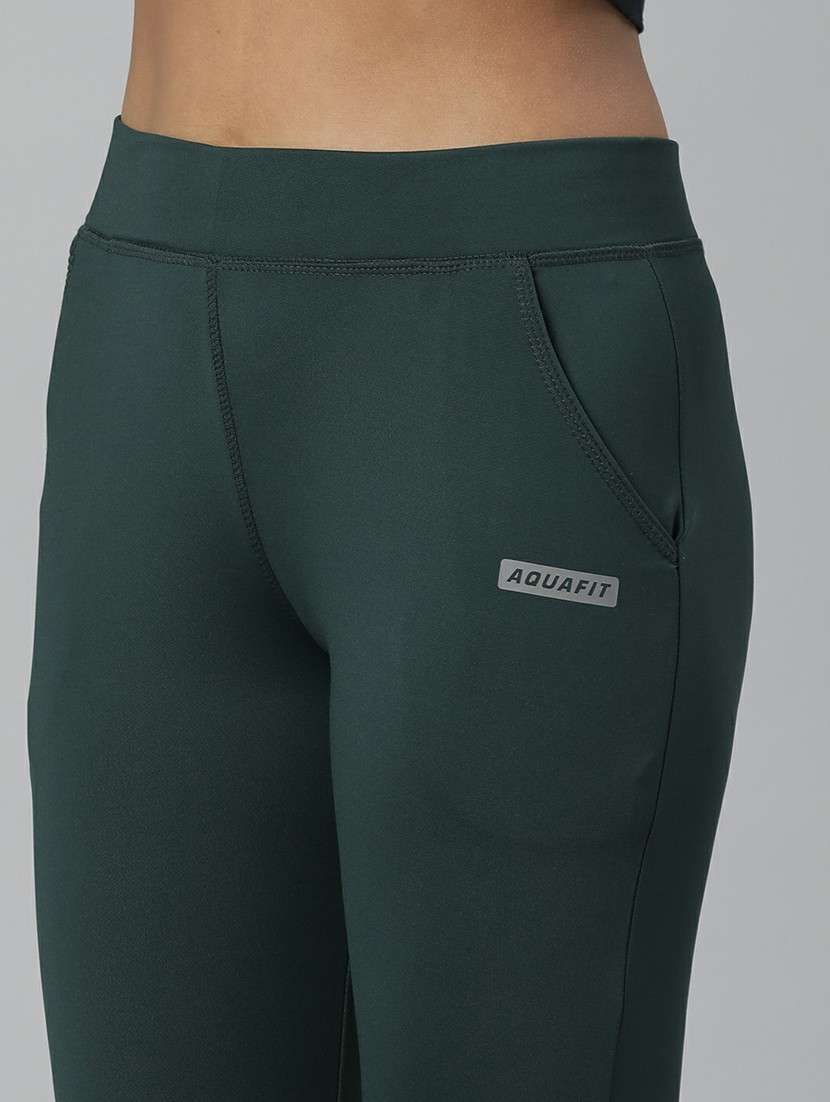 women high rise solid track pant - 20610723 -  Standard Image - 5