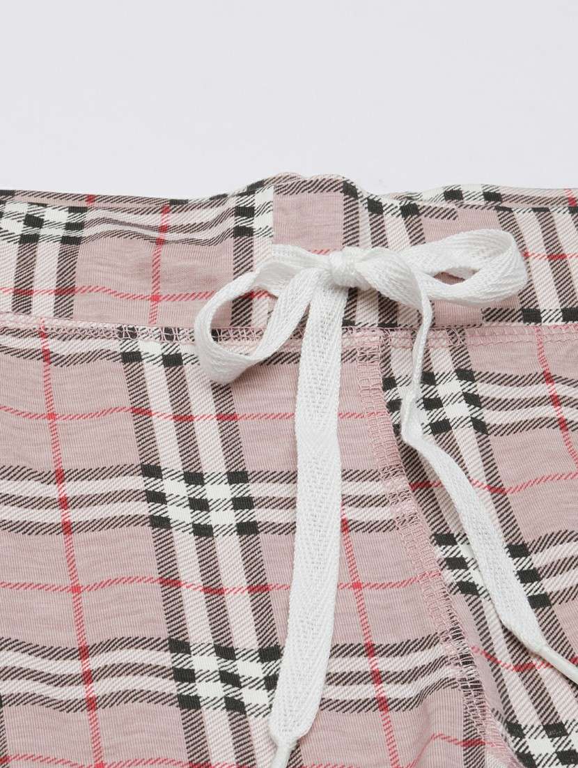 women mid rise checkered track pant - 20610725 -  Standard Image - 8