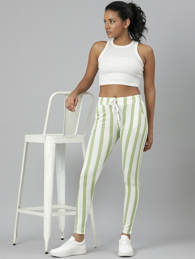 women high rise striped track pant - 20610727 - Standard Image - 3