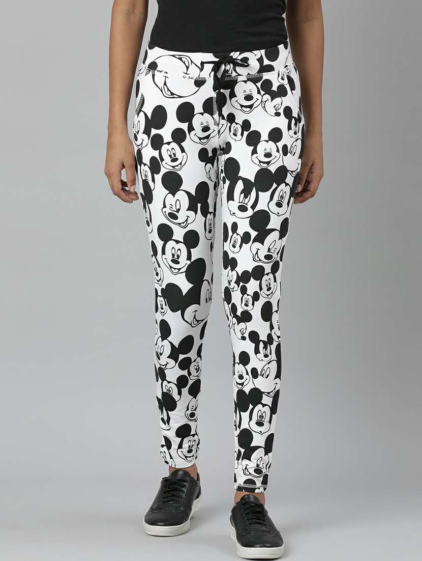 women high rise quirky printed track pant