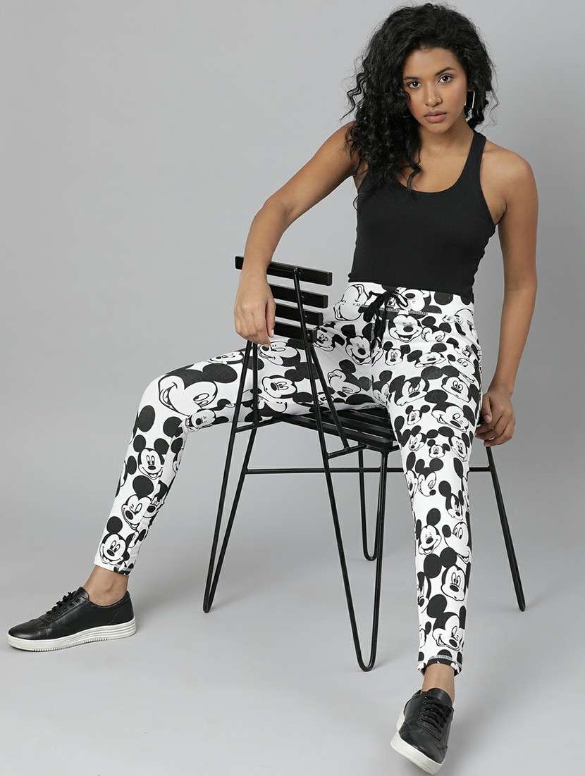 women high rise quirky printed track pant - 20610729 -  Standard Image - 3