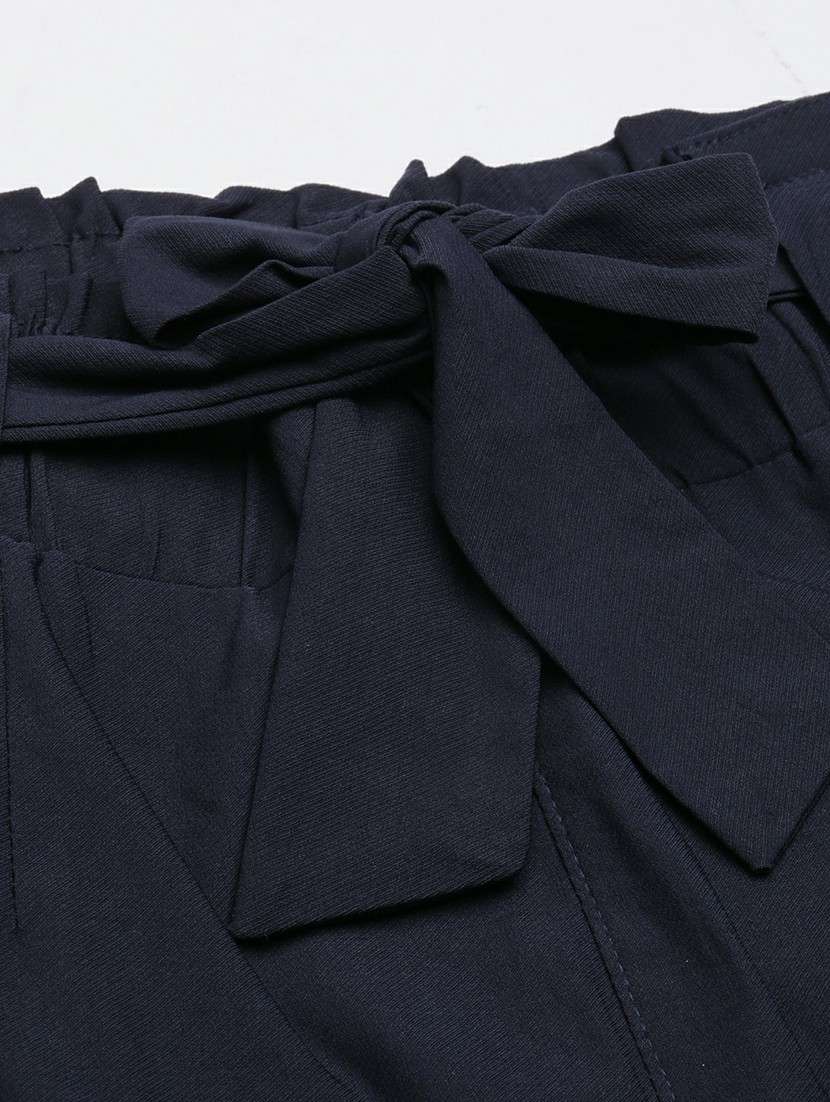 navy blue cotton peg trouser - 20610879 - Standard Image - 8