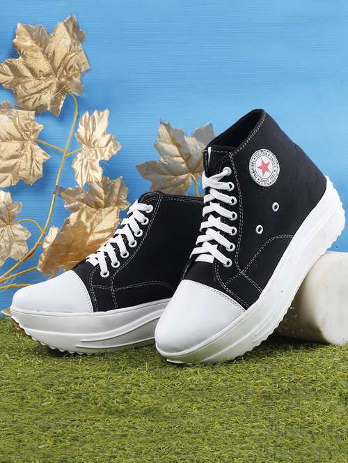black lace up casual sneakers - 20611050 - Standard Image - 0