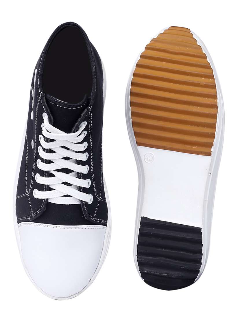 black lace up casual sneakers - 20611050 - Standard Image - 5