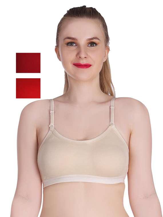 women pack of 2 solid sports bra