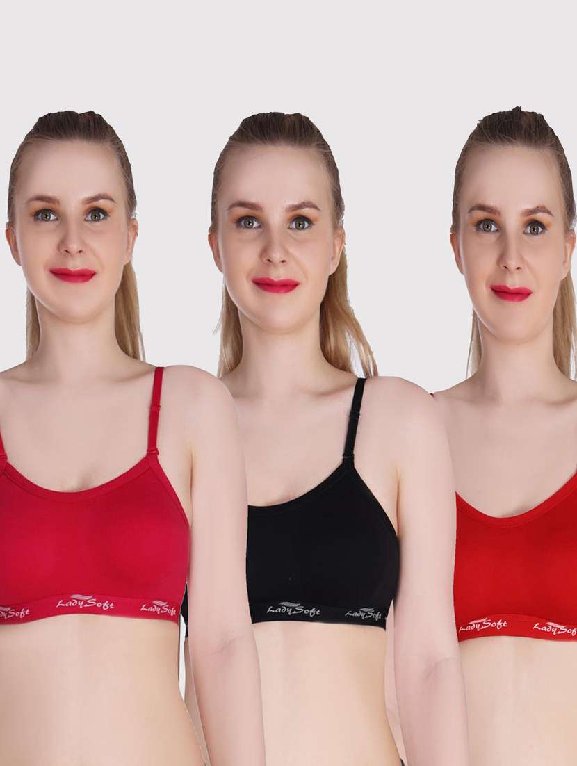 multi colored cotton blend sports bra