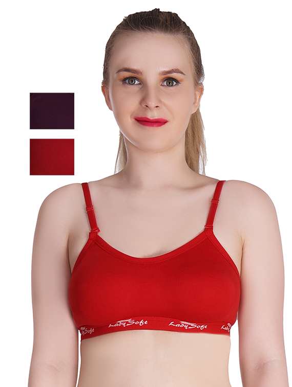 women pack of 3 solid sports bra