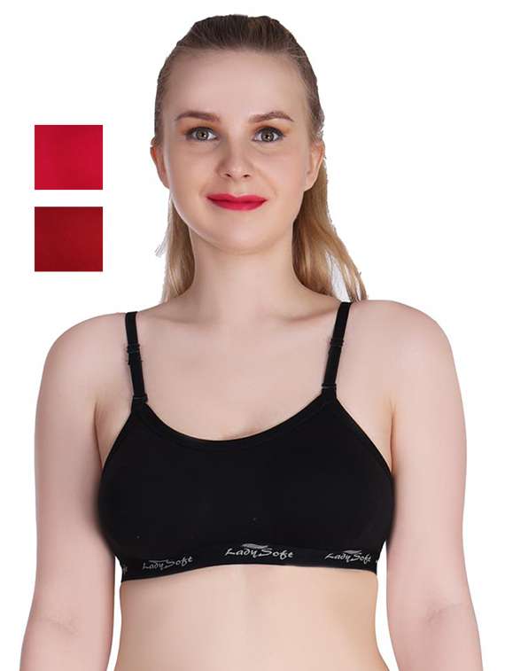 women pack of 3 solid sports bra