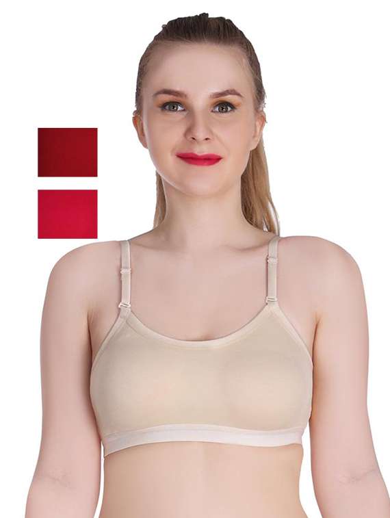 women pack of 3 solid sports bra