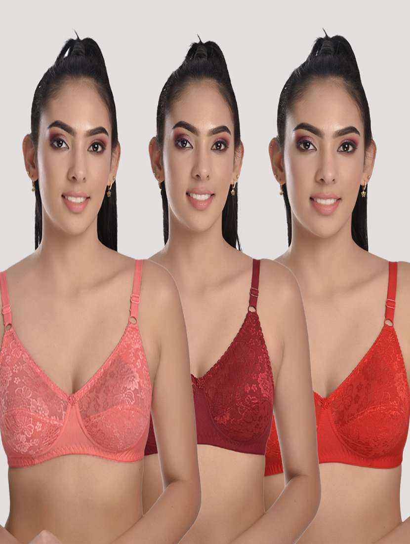 multi colored cotton blend regular bra