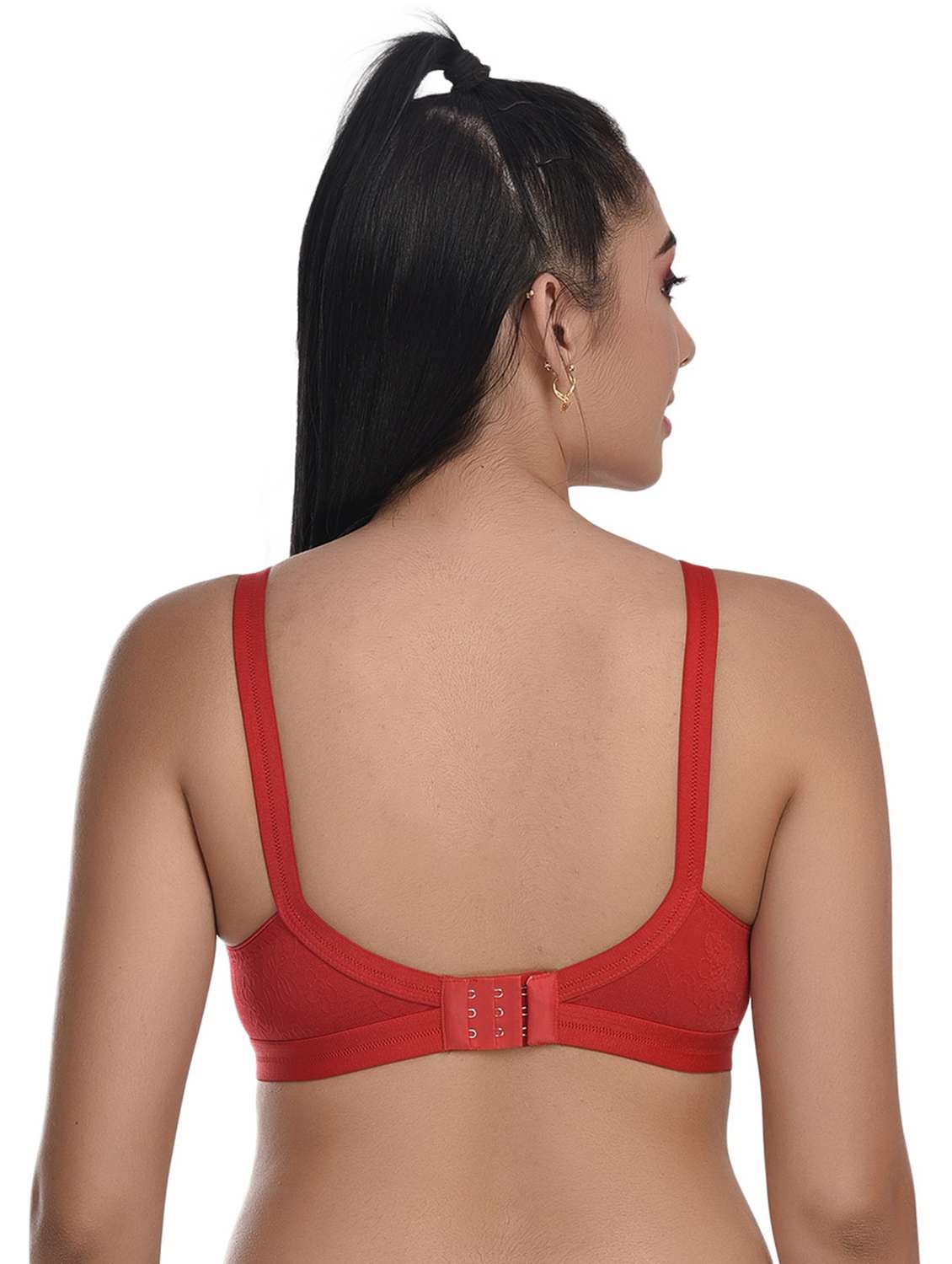 red cotton blend t-shirt bra - 20611168 -  Standard Image - 3