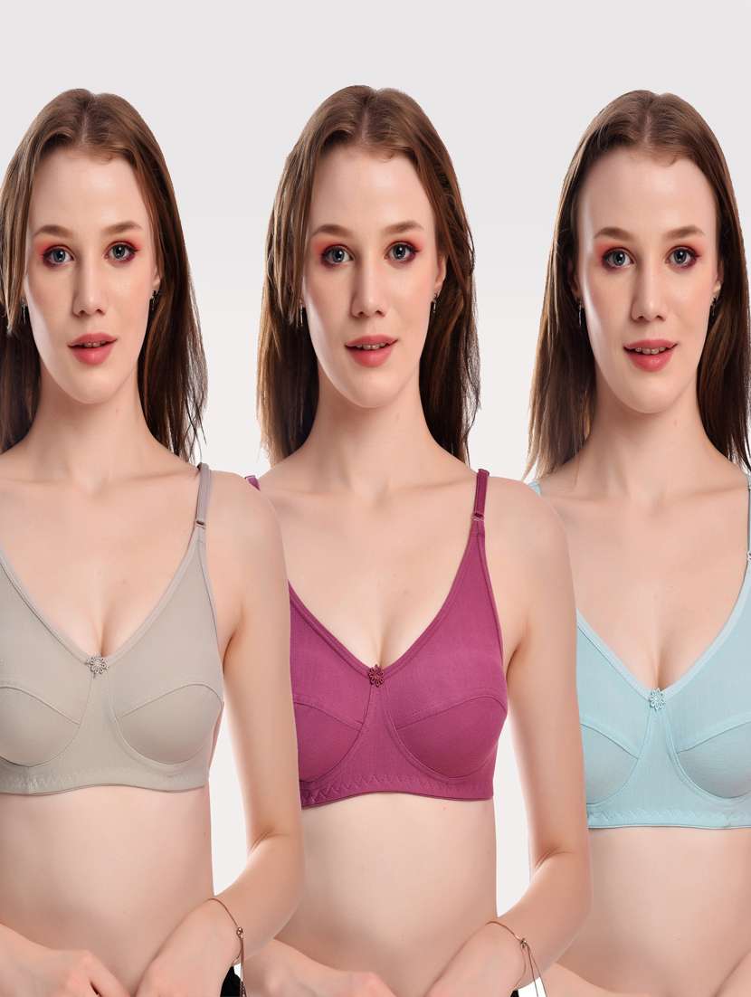 pack of 3 solid bras