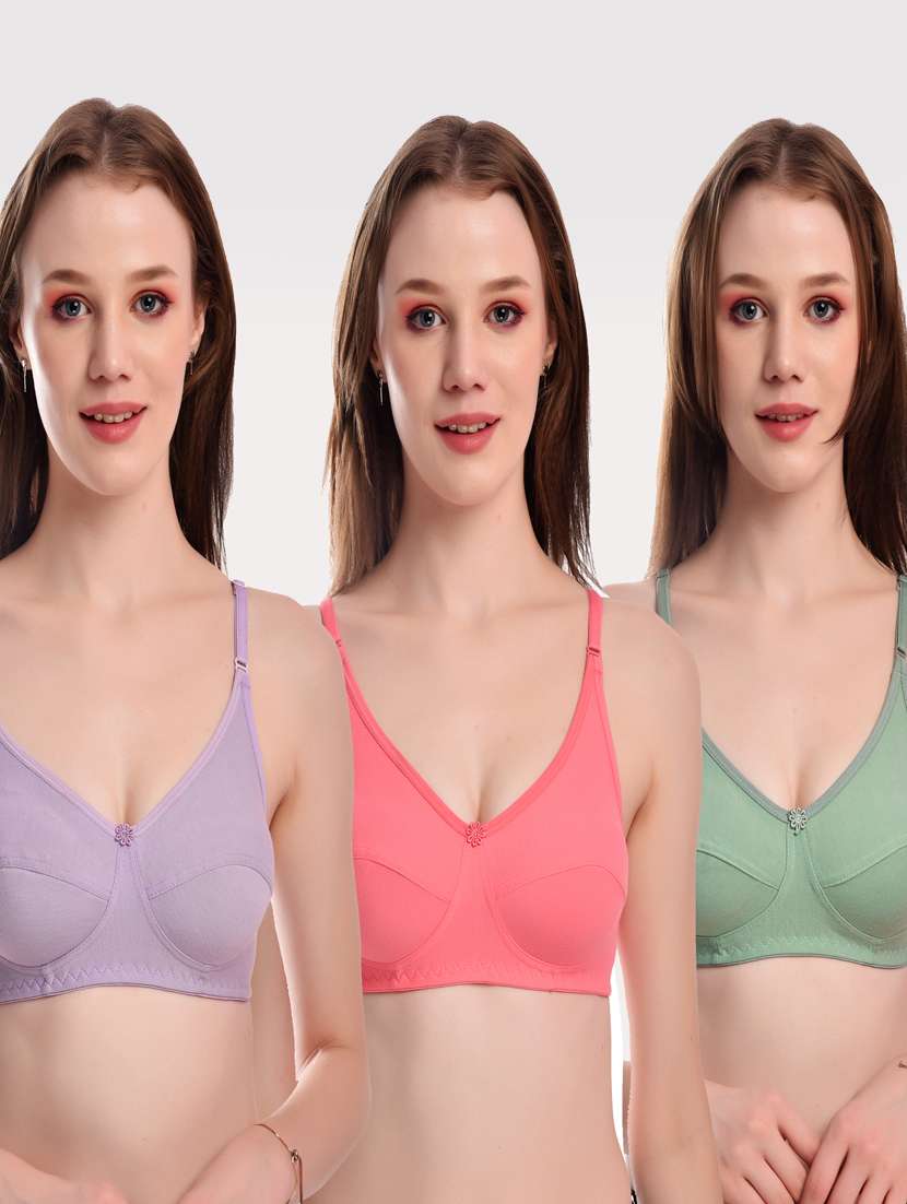 pack of 3 solid bras