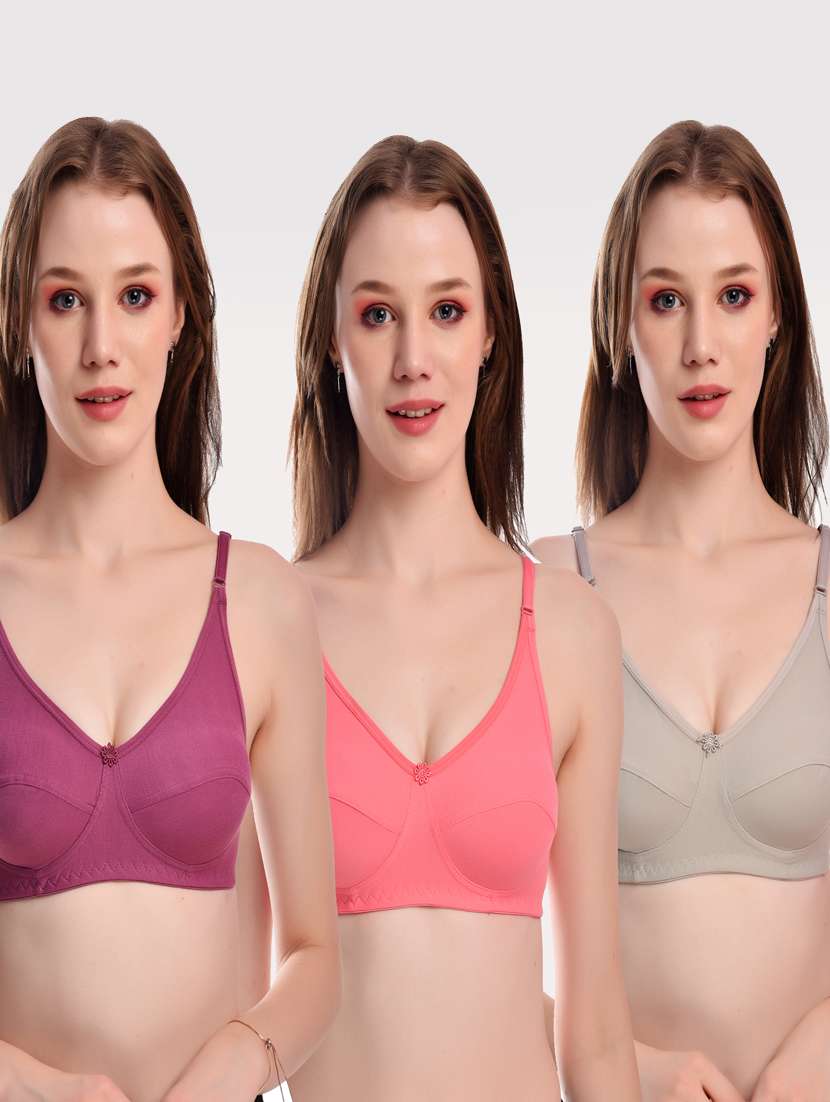 pack of 3 solid bras