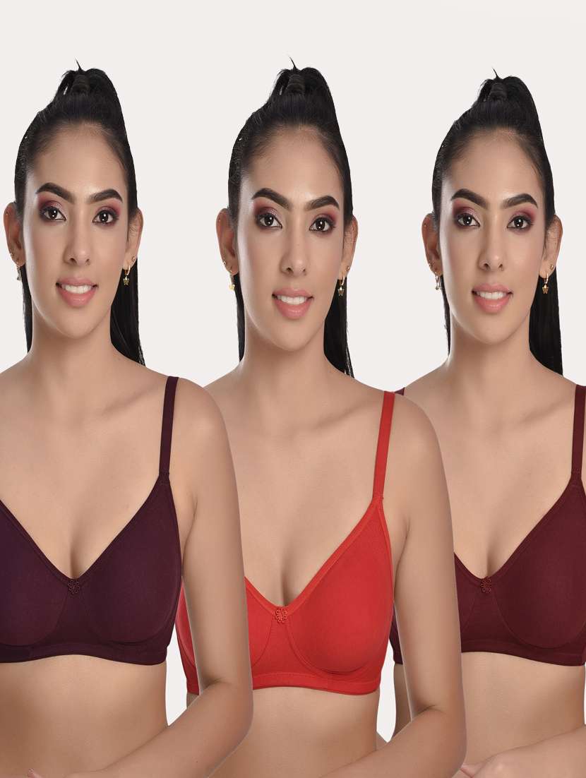 pack of 3 solid bras 