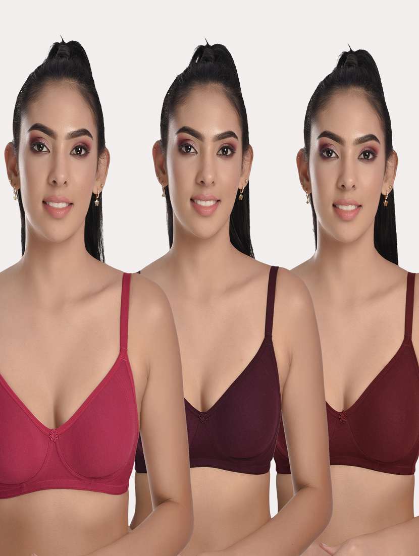 pack of 3 solid bras 