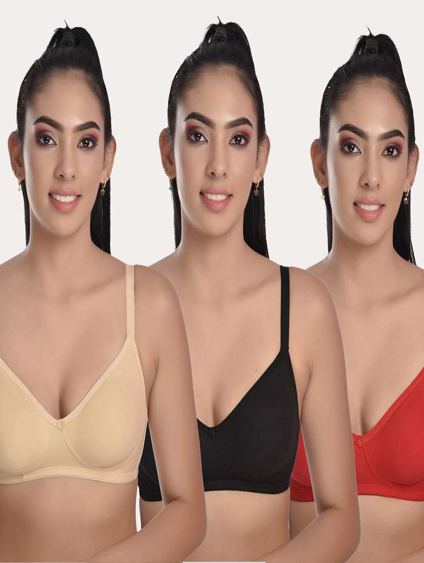 pack of 3 solid bras 