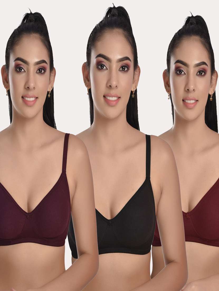 pack of 3 solid bras 