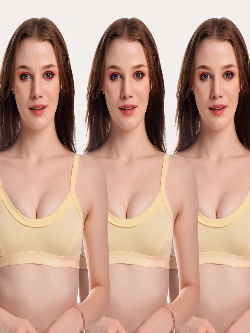 pack of 3 solid bras 