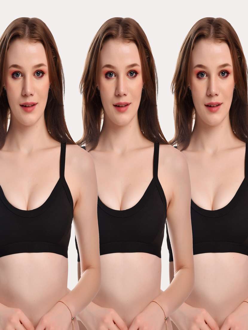 pack of 3 solid bras 