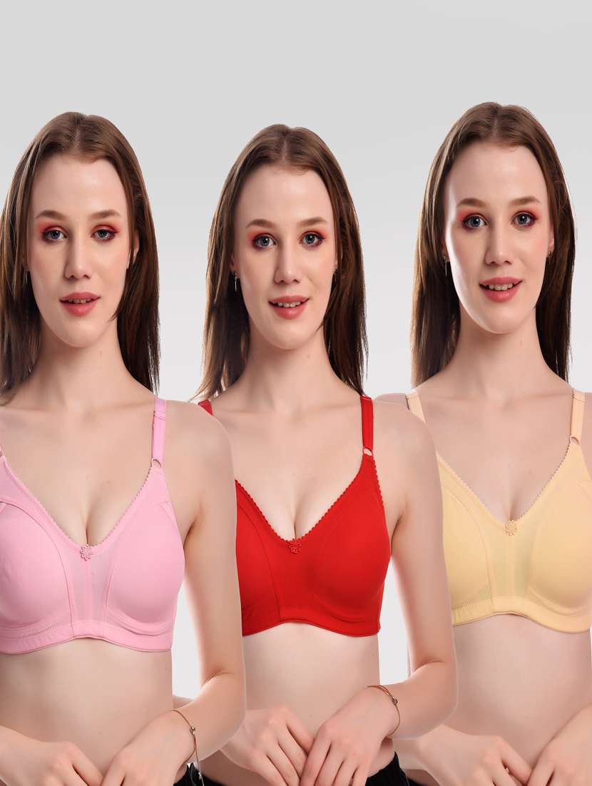 pack of 3 solid bras 