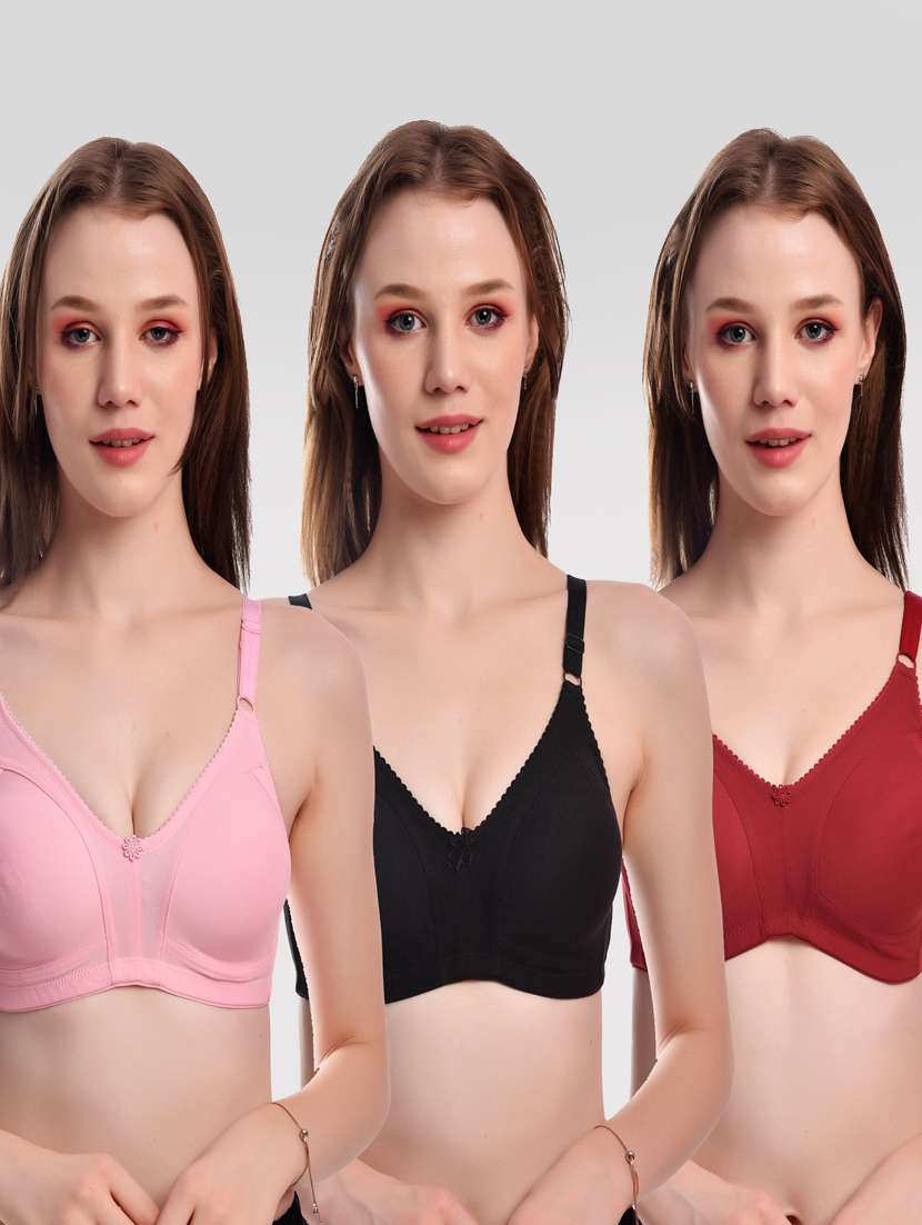 pack of 3 solid bras 