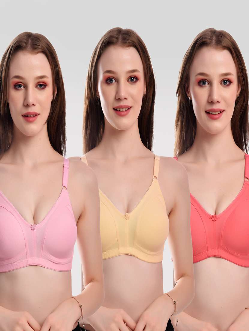 pack of 3 solid bras 