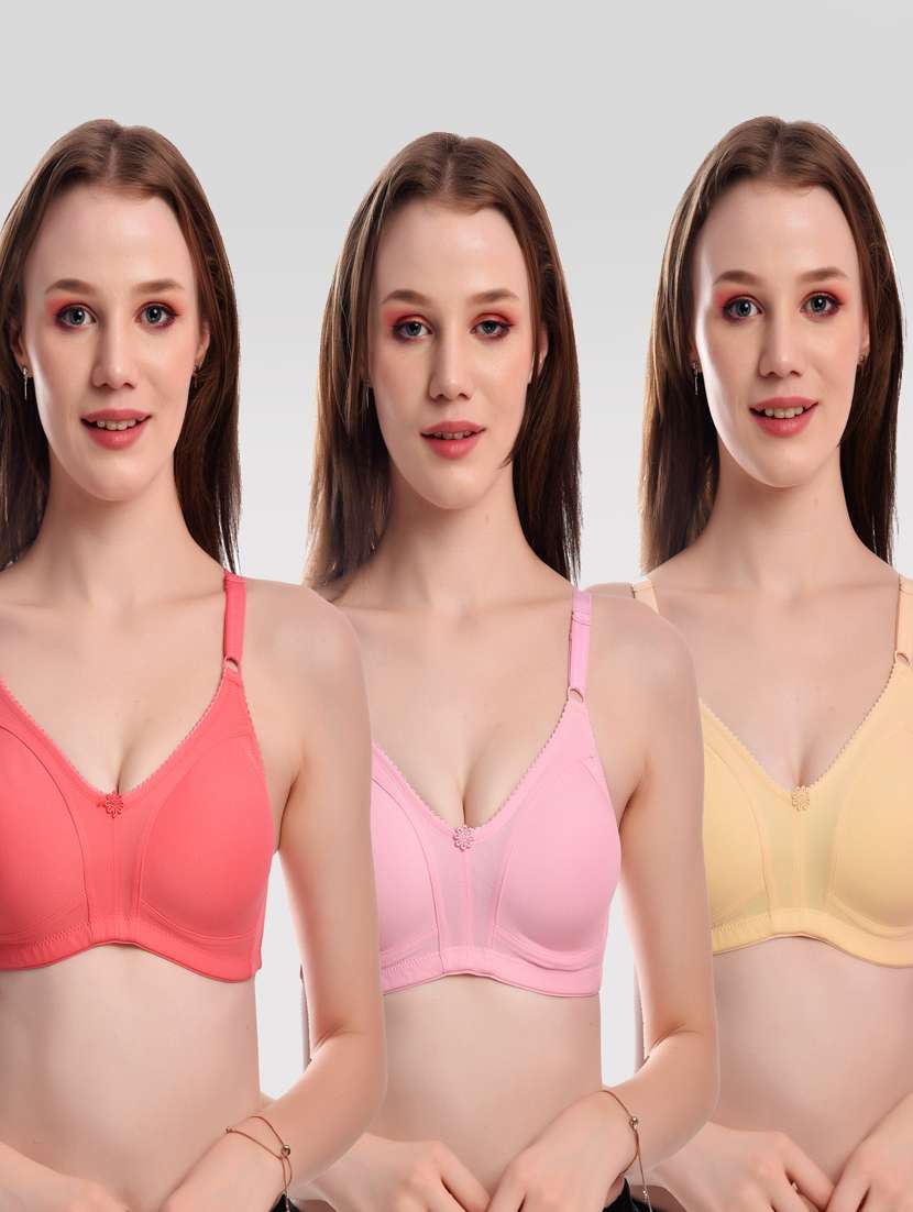 pack of 3 solid bras 