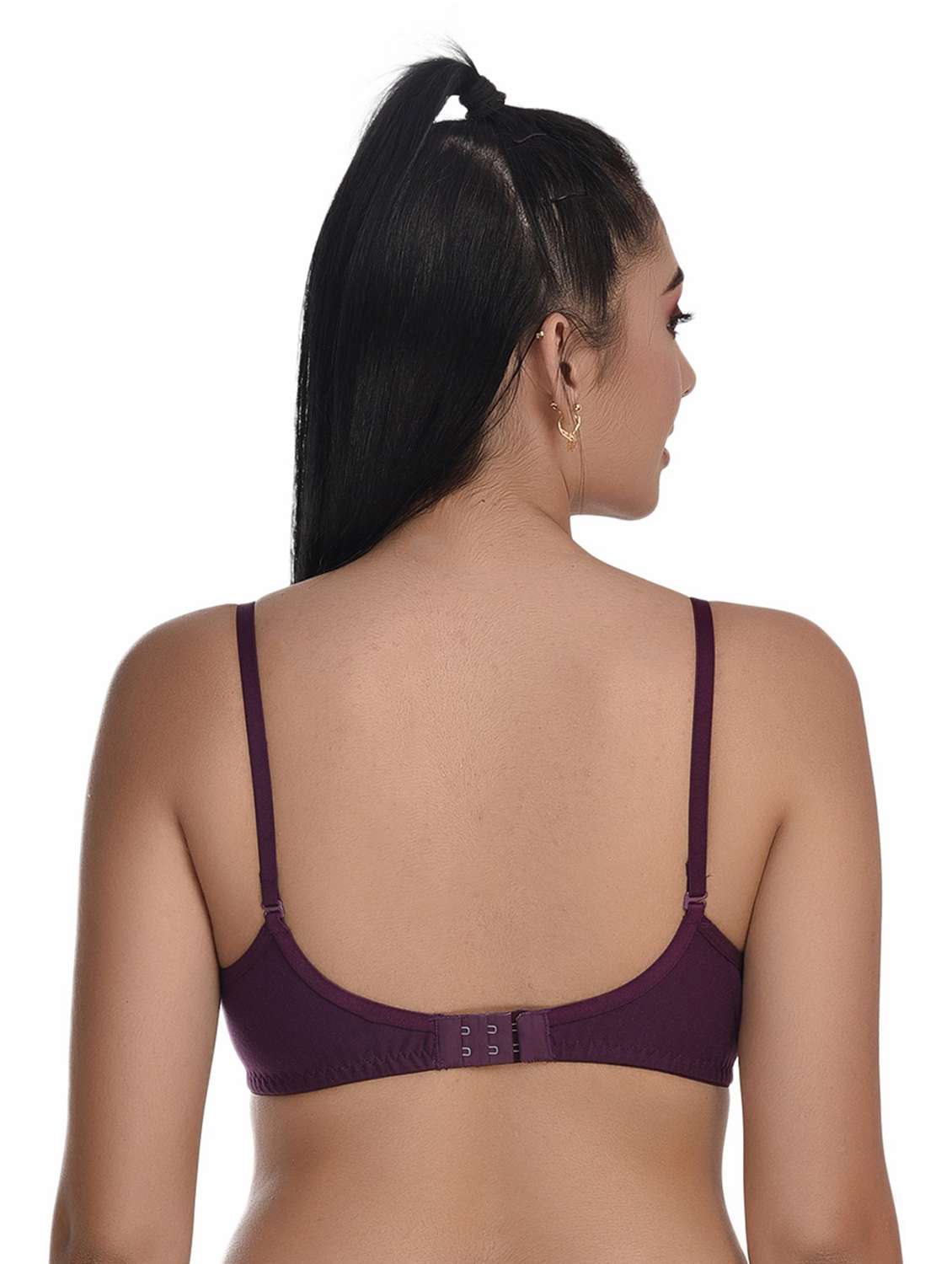 purple cotton blend tshirt bra - 20611573 -  Standard Image - 3