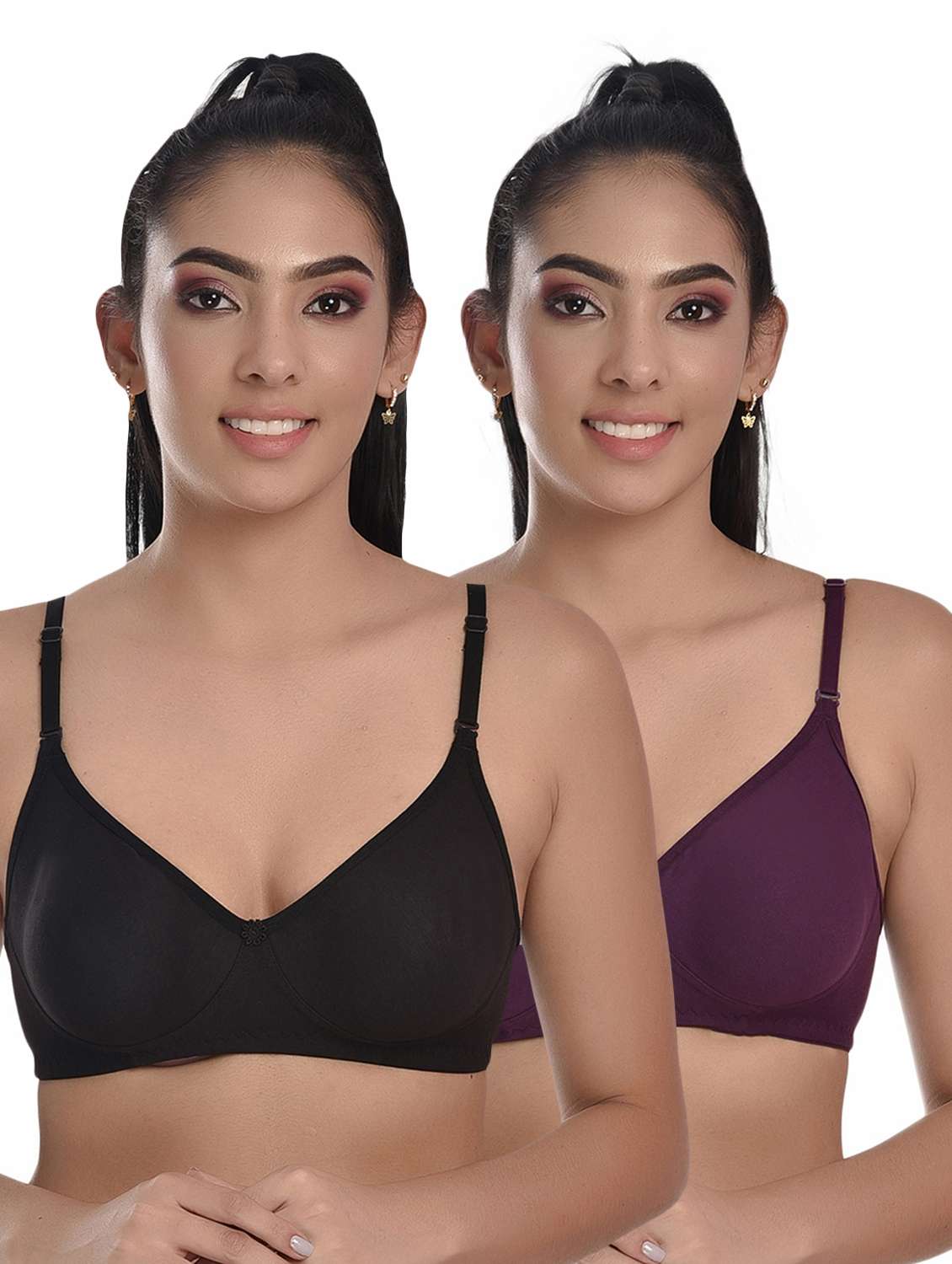pack of 2 solid bras 