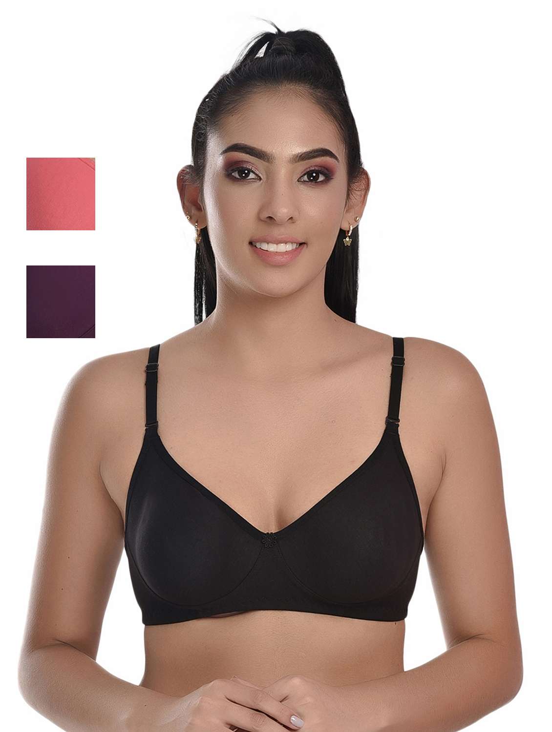 pack of 3 solid bras 