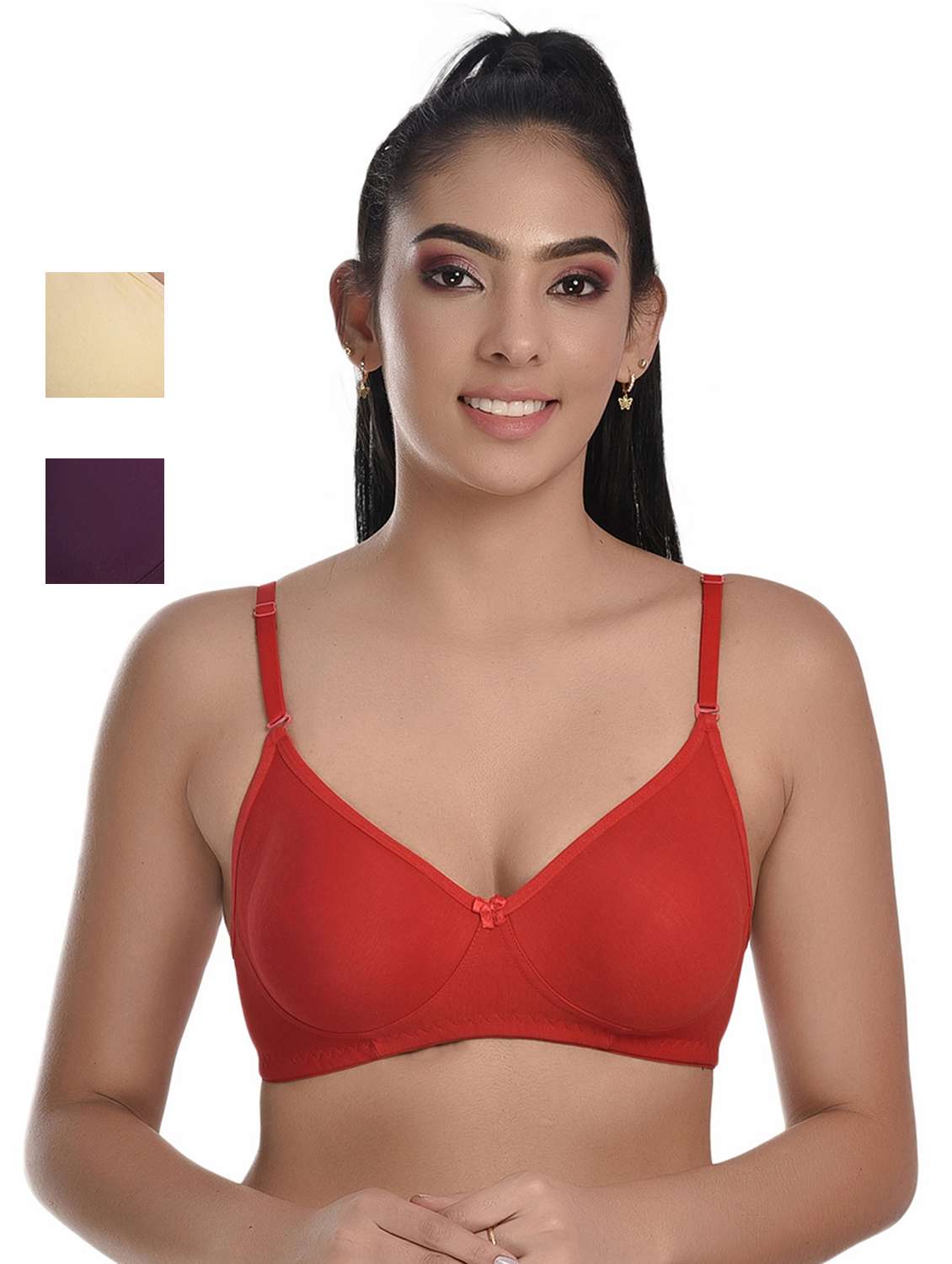 pack of 3 solid bras 