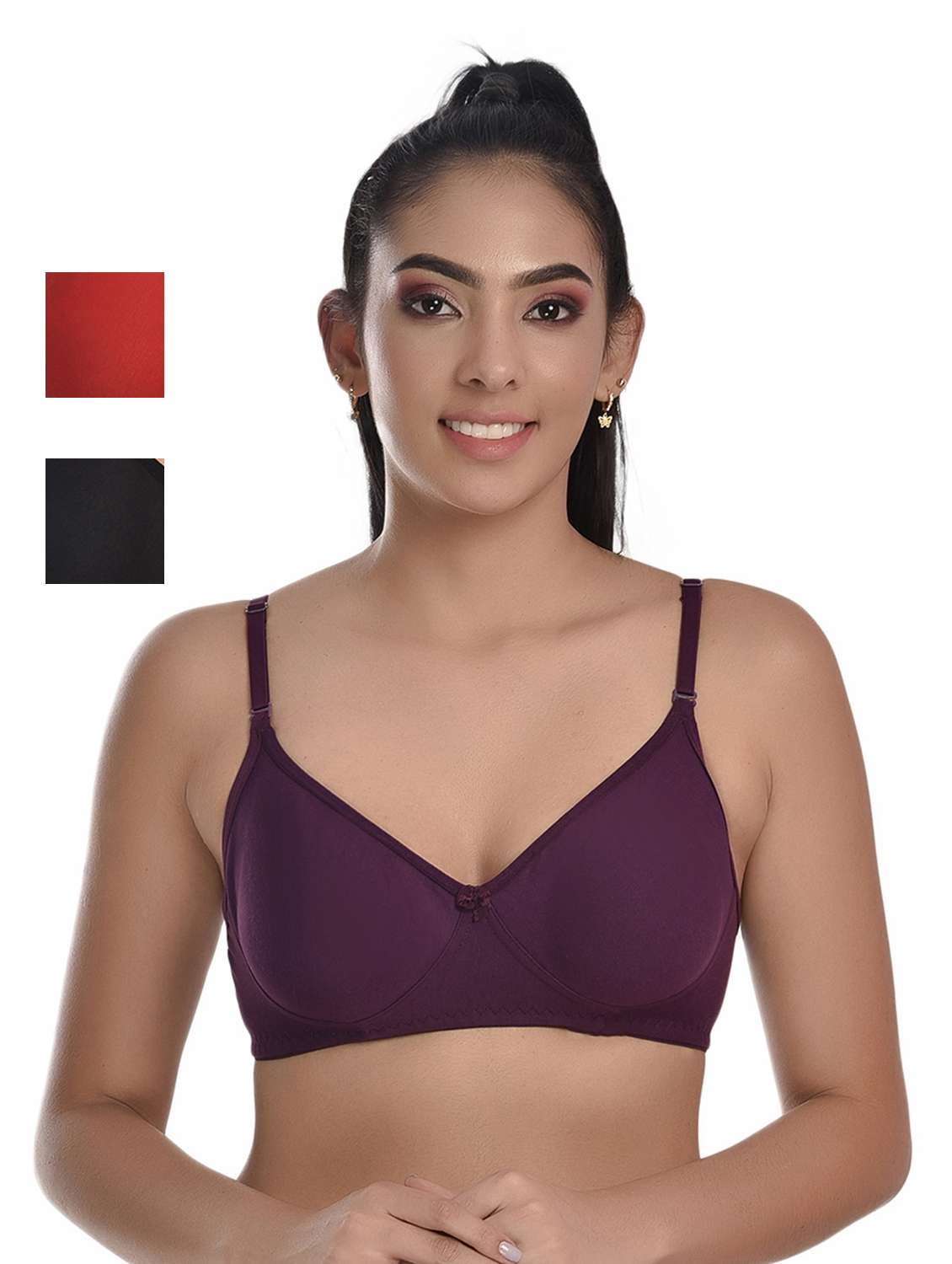 pack of 3 solid bras 