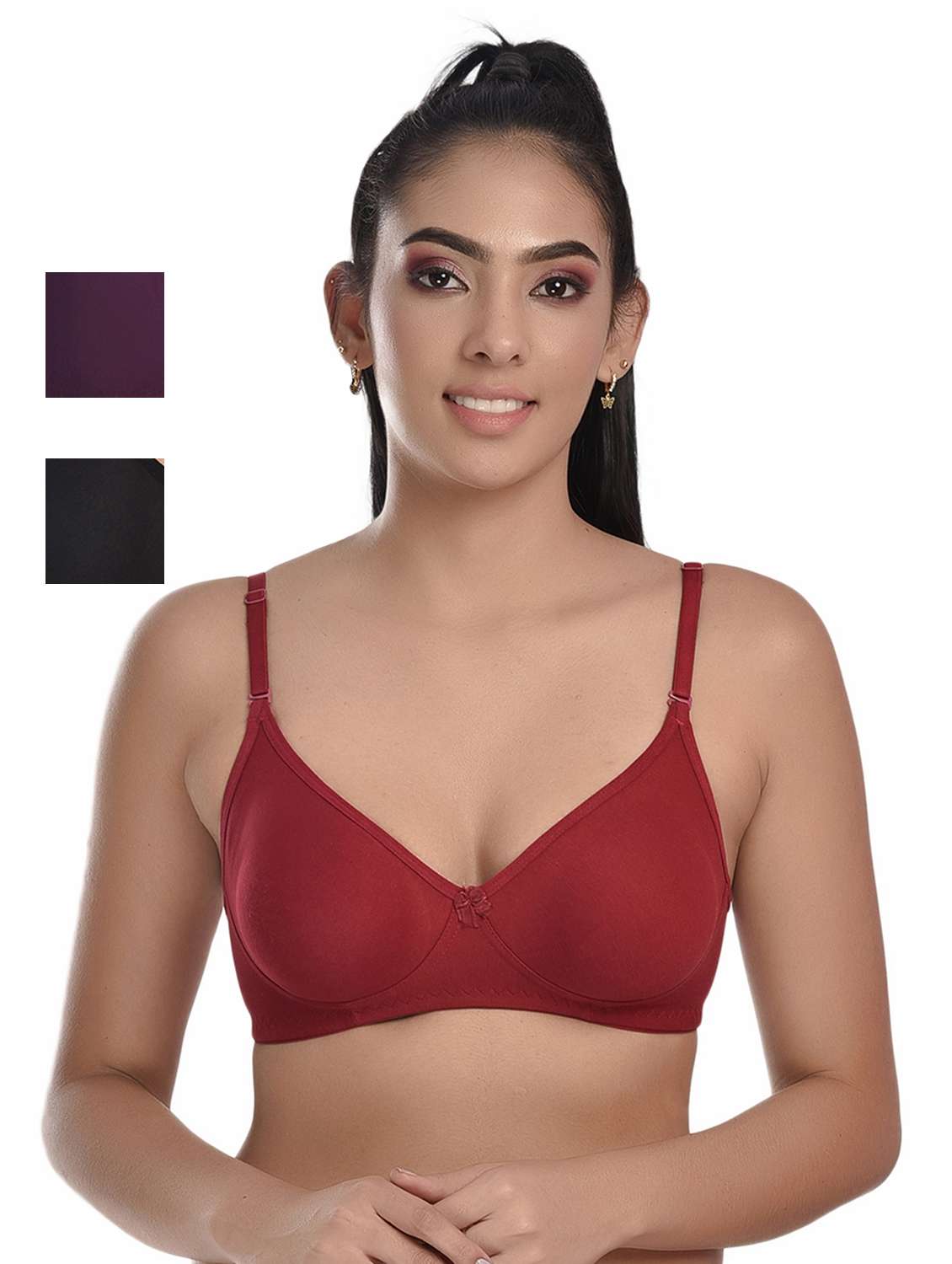 pack of 3 solid bras 