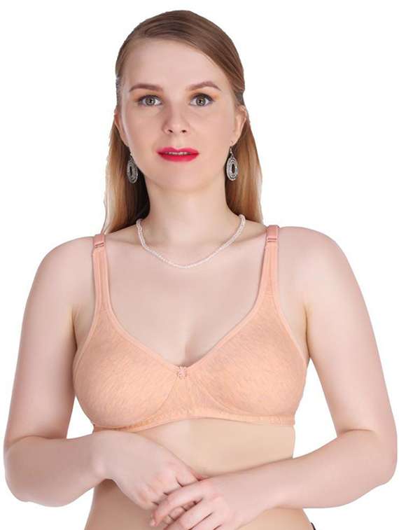 beige cotton blend regular bra - 20611648 - Zoom Image - 0