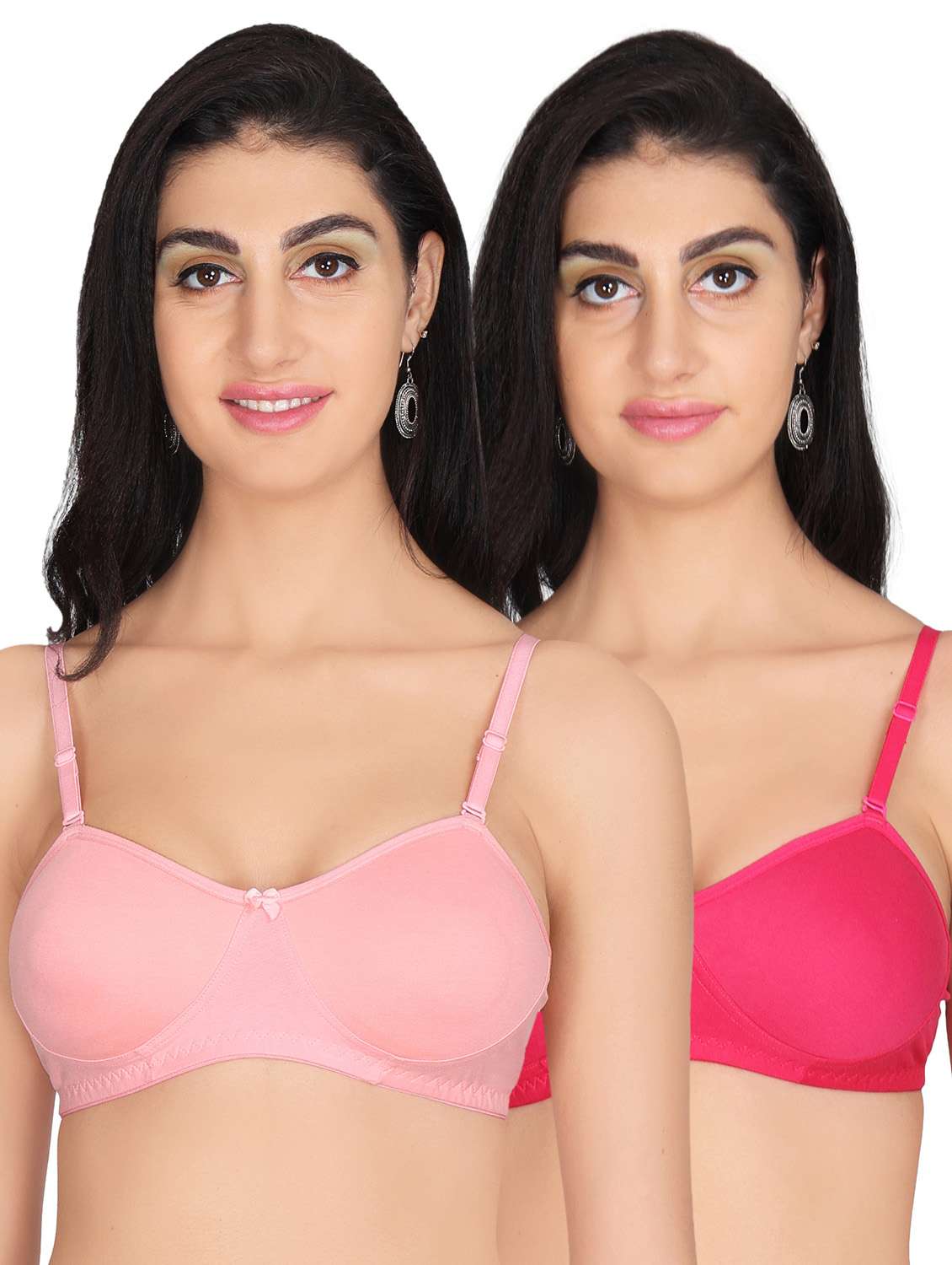 pack of 2 solid bras 