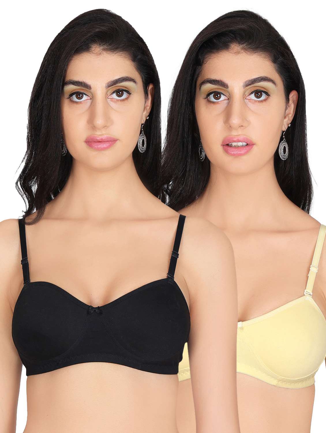 pack of 2 solid bras 