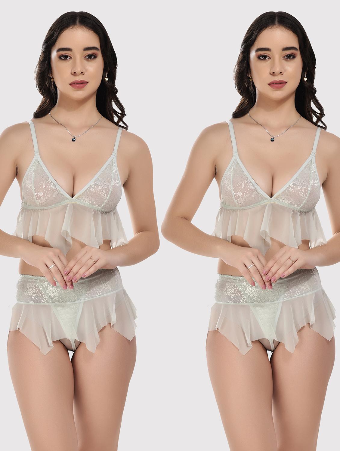 pack of 2 bralette and thongs set - 20611938 -  Zoom Image - 0