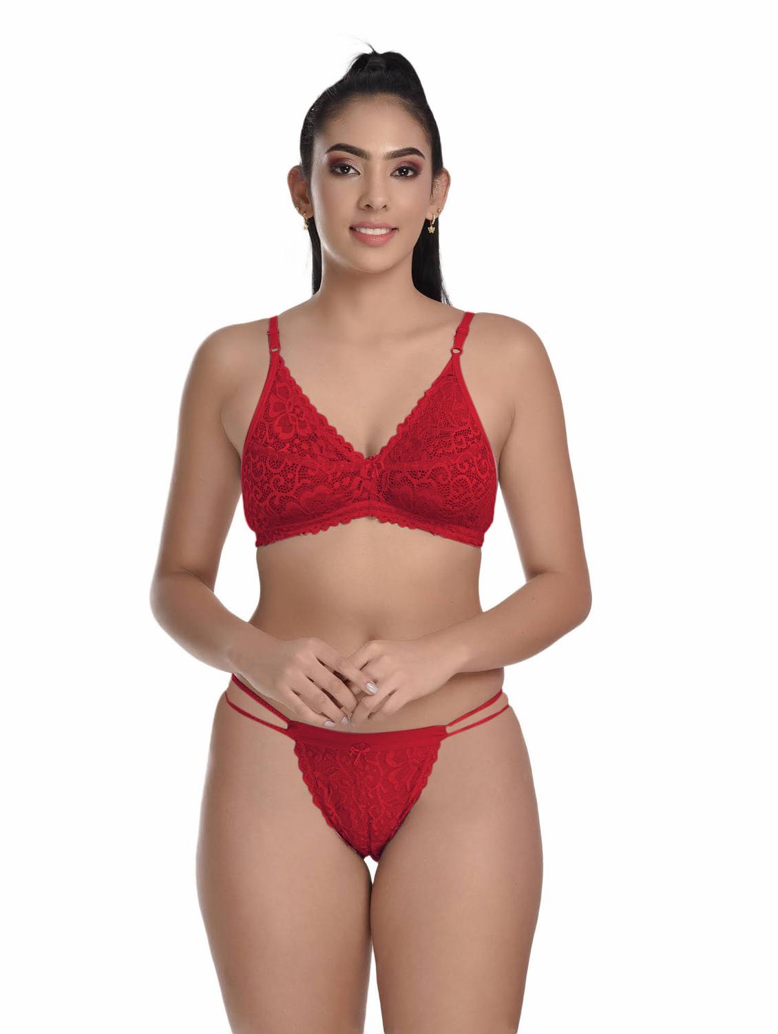 pack of 3 net bra and panty set - 20612009 -  Standard Image - 3
