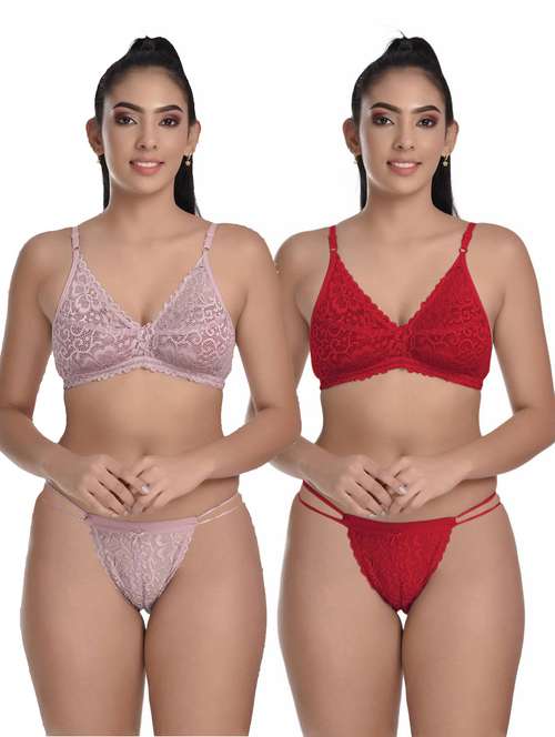 pack of 2 lace bra and panty set - 20612098 -  Standard Image - 0