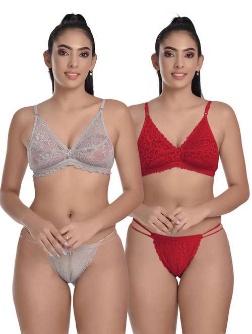 pack of 2 lace bra and panty set - 20612099 -  Standard Image - 0
