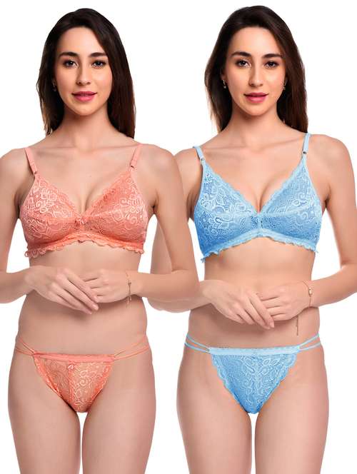 pack of 2 lace bra and panty set - 20612116 -  Standard Image - 0