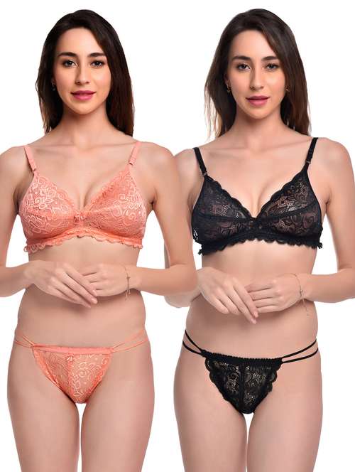 pack of 2 lace bra and panty set - 20612120 -  Standard Image - 0