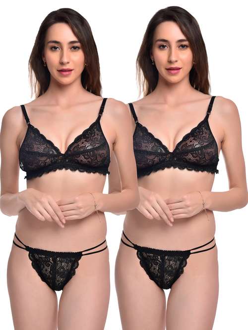 pack of 2 lace bra and panty set - 20612123 -  Standard Image - 0