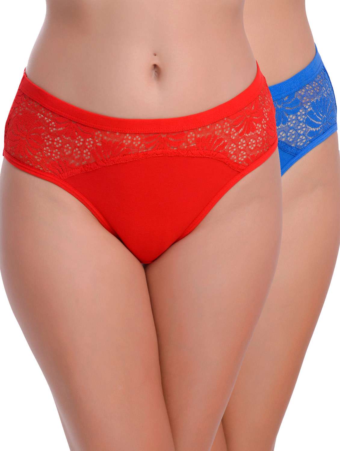 pack of 2 solid laced hipster panties