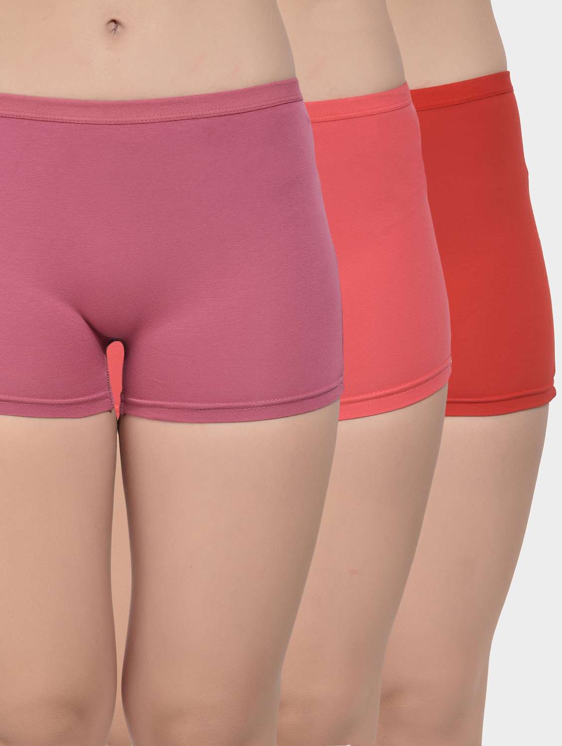 pack of 3 solid boy shorts panties