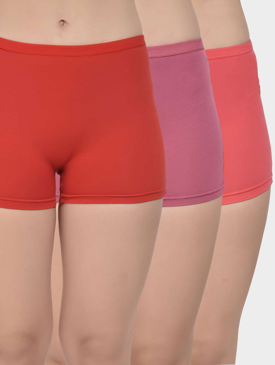 pack of 3 solid boy shorts panties