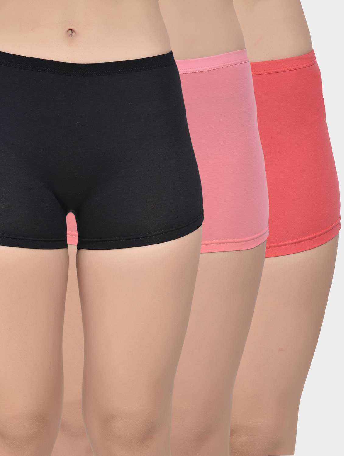 pack of 3 solid boy shorts panties