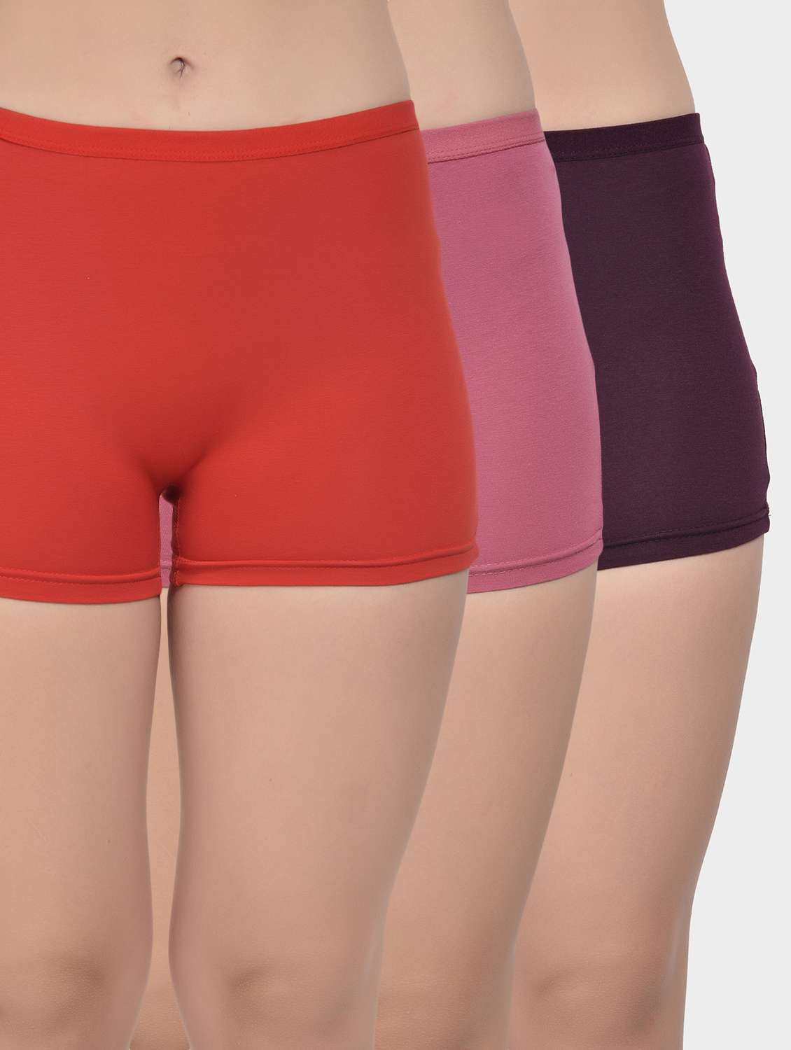 pack of 3 solid boy shorts panties